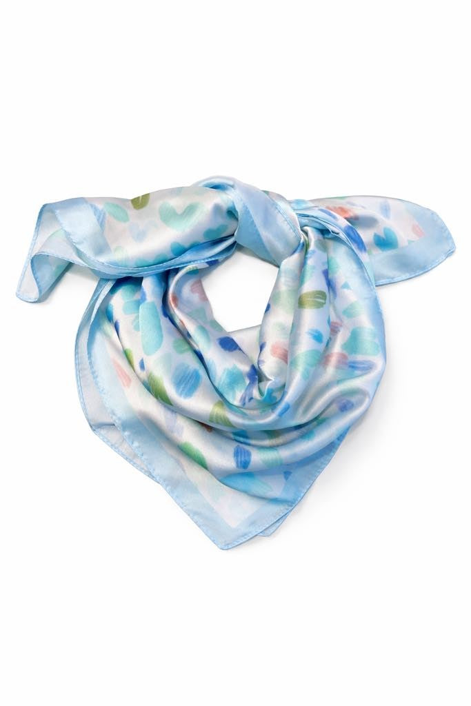 Tørklæde m. hjerter - 70 x 70 cm