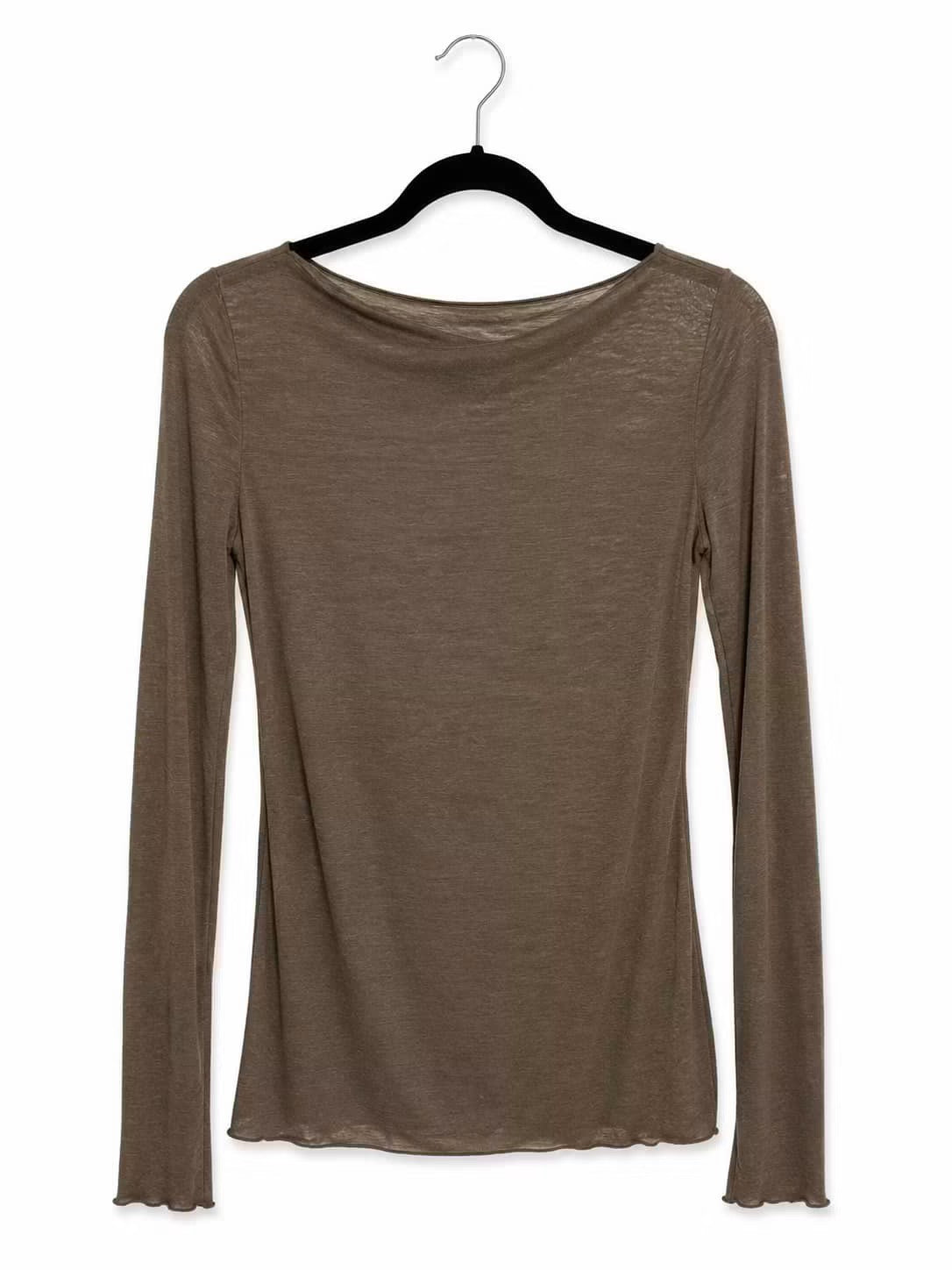 T-shirt m. lang ærme - Cashmere