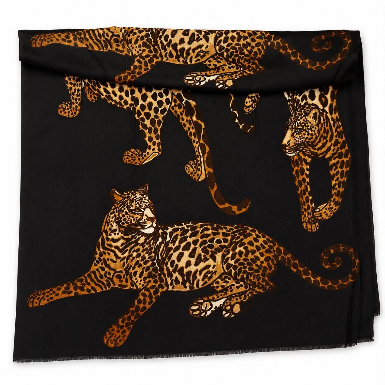 Tørklæde m. store leoparder