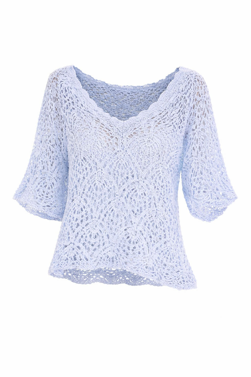 Strik bluse m. top