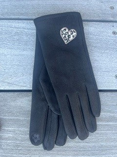Handske u. finger, strik m. hjerte/leo
