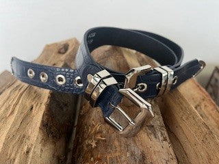 Bælte m. sølv og dobbelt spænde