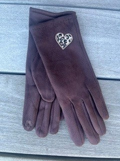 Handske u. finger, strik m. hjerte/leo
