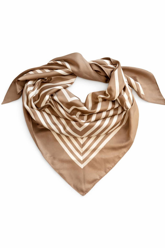 Tørklæde m. strib - 70 x 70 cm